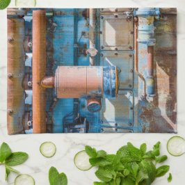 古くて錆びたアトラス帝国ディーゼルエンジンInde キッチンタオル