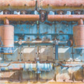 古くて錆びたアトラス帝国ディーゼルエンジンInde シール (正面)