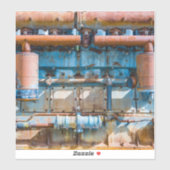 古くて錆びたアトラス帝国ディーゼルエンジンInde シール (シート)