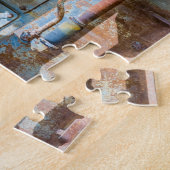 古くて錆びたアトラス帝国ディーゼルエンジンInde ジグソーパズル (側面)