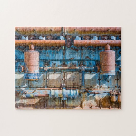 古くて錆びたアトラス帝国ディーゼルエンジンInde ジグソーパズル (横)