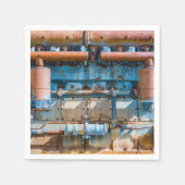 古くて錆びたアトラス帝国ディーゼルエンジンInde スタンダードカクテルナプキン (正面)