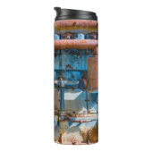 古くて錆びたアトラス帝国ディーゼルエンジンInde タンブラー (回転右)