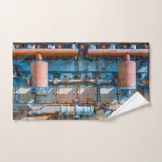 古くて錆びたアトラス帝国ディーゼルエンジンInde バスタオルセット (ハンドタオル)