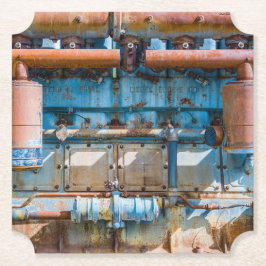 古くて錆びたアトラス帝国ディーゼルエンジンInde ペーパーコースター