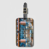 古くて錆びたアトラス帝国ディーゼルエンジンInde ラゲッジタグ (正面縦)