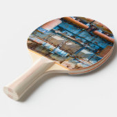 古くて錆びたアトラス帝国ディーゼルエンジンInde 卓球ラケット (正面アングル)