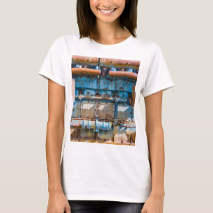 古くて錆びたアトラス帝国ディーゼルエンジンInde Tシャツ