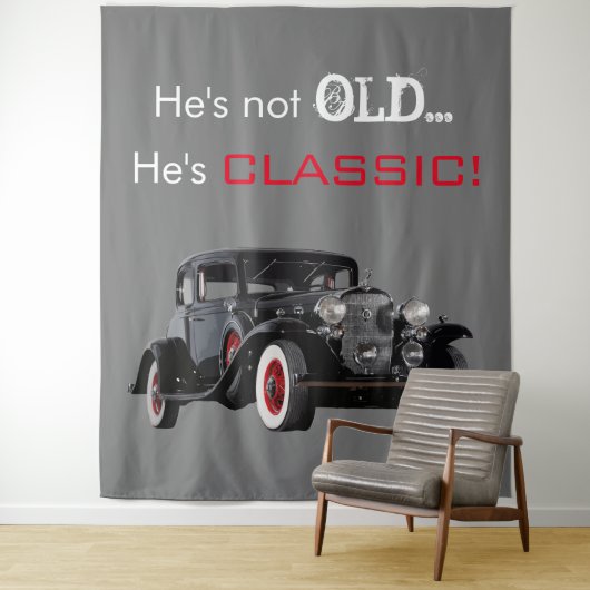 古くないクラシックな車のレトロの写真ブースの背景幕 タペストリー (インサイチュ)