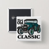 古くないクラシックアンティーク車 缶バッジ (正面&裏面)