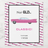 古くないクラシック車のカスタム誕生日年 ワインラベル (シングルラベル)
