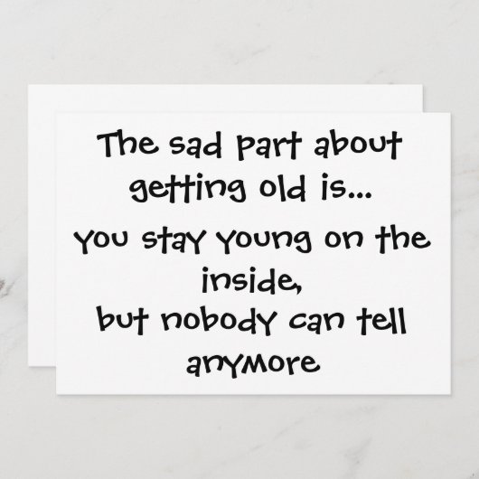 古くなることについての悲しい部分は。-招待カードです 招待状 (正面/裏面)