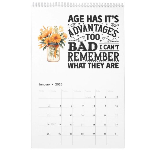 古くなる カレンダー (1月 2026)