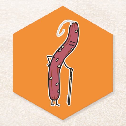 古くな中国のったドライソーセージ ペーパーコースター (正面)