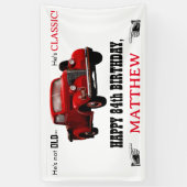 古くはないがクラシックレッド1939トラックの年齢誕生日 横断幕 (縦)