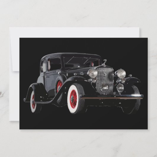 古くはないがクラシック古い車の誕生日招待状 招待状 (裏面)