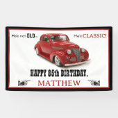 古くはないがクラシック赤1939クーペエイジ誕生日 横断幕 (横)