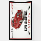 古くはないがクラシック赤1939クーペエイジ誕生日 横断幕 (縦)