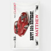 古くはないがクラシック赤1939クーペエイジ誕生日 横断幕 (縦)