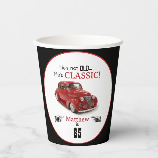 古くはないがクラシック赤1939クーペカスタム時代 紙コップ (正面)