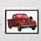 古くはないがクラシック1939レッドトラック誕生日年 招待状 (裏面)