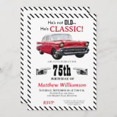 古くはないがクラシック1950s車70誕生日 招待状 (正面/裏面)