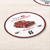 古くはないが85クラシック番目の誕生日赤1939クーペ ラウンドペーパーコースター (アングル)