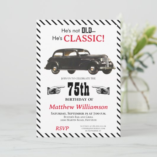 古くはないクラシックが1939車男性の誕生日 招待状 (スタンド正面)