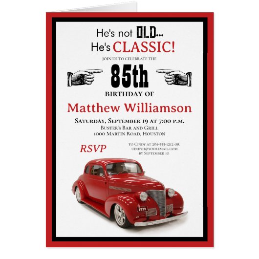 古くはない,クラシックヴィンテージレッドクーペ85誕生日 (正面)