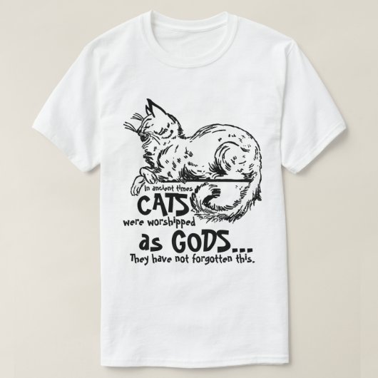 古くは猫は神として信仰されていた Tシャツ (デザイン正面)