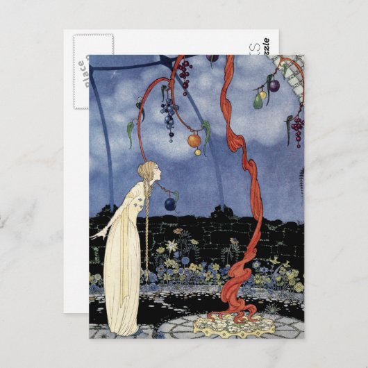 古くフランスのなおとぎ話: すばらしい美しいの木 ポストカード (正面/裏面)