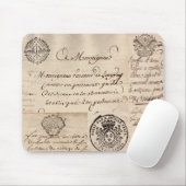 古くフランスのな文書のコラージュのマウスパッド マウスパッド (マウス)
