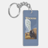 古く忠実なヴィンテージ旅行ポスターによるバッファロー キーホルダー (正面左)