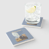 古く忠実なヴィンテージ旅行ポスターによるバッファロー ストーンコースター (横)