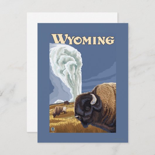 古く忠実なヴィンテージ旅行ポスターによるバッファロー ポストカード (正面/裏面)