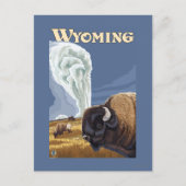 古く忠実なヴィンテージ旅行ポスターによるバッファロー ポストカード (正面)