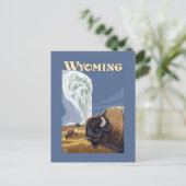 古く忠実なヴィンテージ旅行ポスターによるバッファロー ポストカード (スタンド正面)