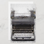 古く旧式なタイプライター 便箋 (正面/裏面)