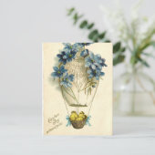 古く旧式なヴィンテージのハッピーイースターの願いの挨拶 シーズンポストカード (スタンド正面)