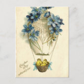 古く旧式なヴィンテージのハッピーイースターの願いの挨拶 シーズンポストカード (正面)