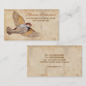 古く汚いヴィンテージの鳥の名刺 名刺 (正面/裏面)