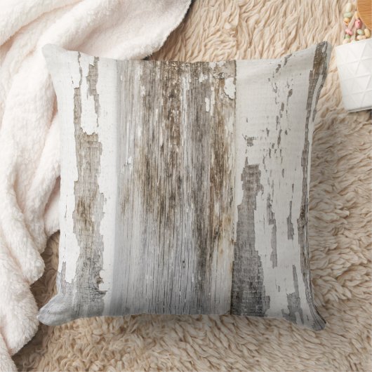 古く白いペンキの木の壁の質 クッション (ブランケット)