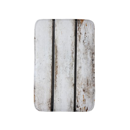 古く白い木 バスマット (正面縦)