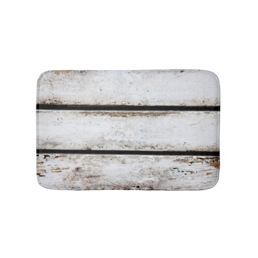古く白い木 バスマット (正面)