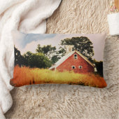 古く赤い納屋 ランバークッション (ブランケット)