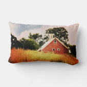 古く赤い納屋 ランバークッション (裏面)