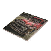 古く赤く旧式なトラック タイル (側面)