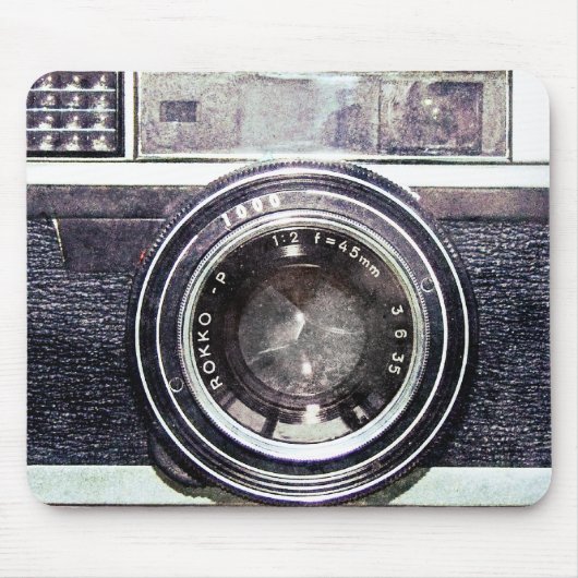 古く黒いカメラ マウスパッド (正面)