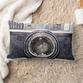 古く黒いカメラ ランバークッション (ブランケット)