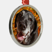 古く黒いラブラドール メタルオーナメント (右)